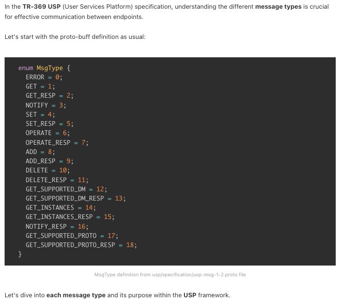 TR369.org article on USP message types