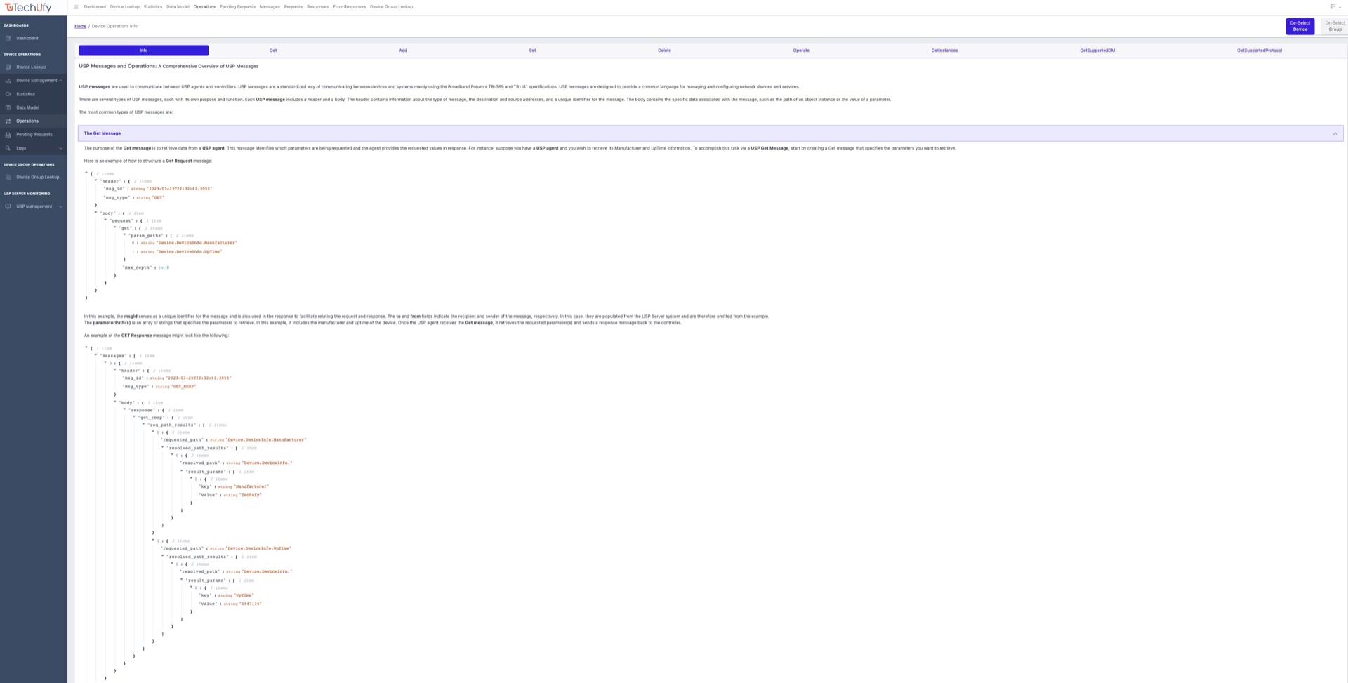 USP operations information view